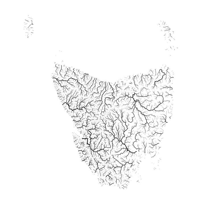 CUSTOM Tasmania river basin maps