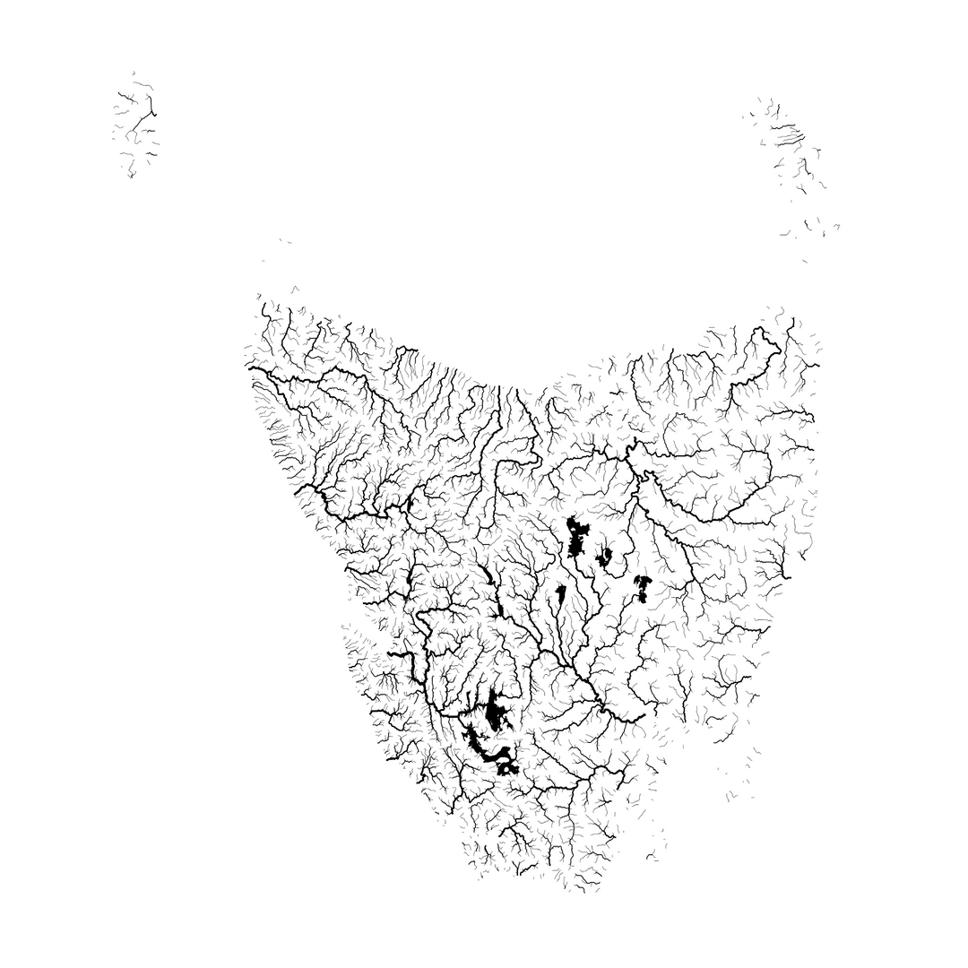 CUSTOM Tasmania river basin maps