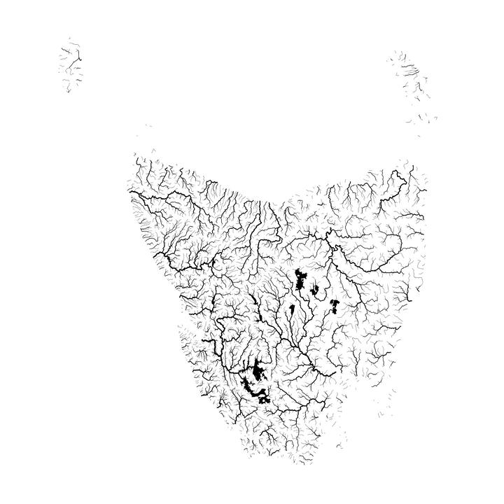 CUSTOM Tasmania river basin maps