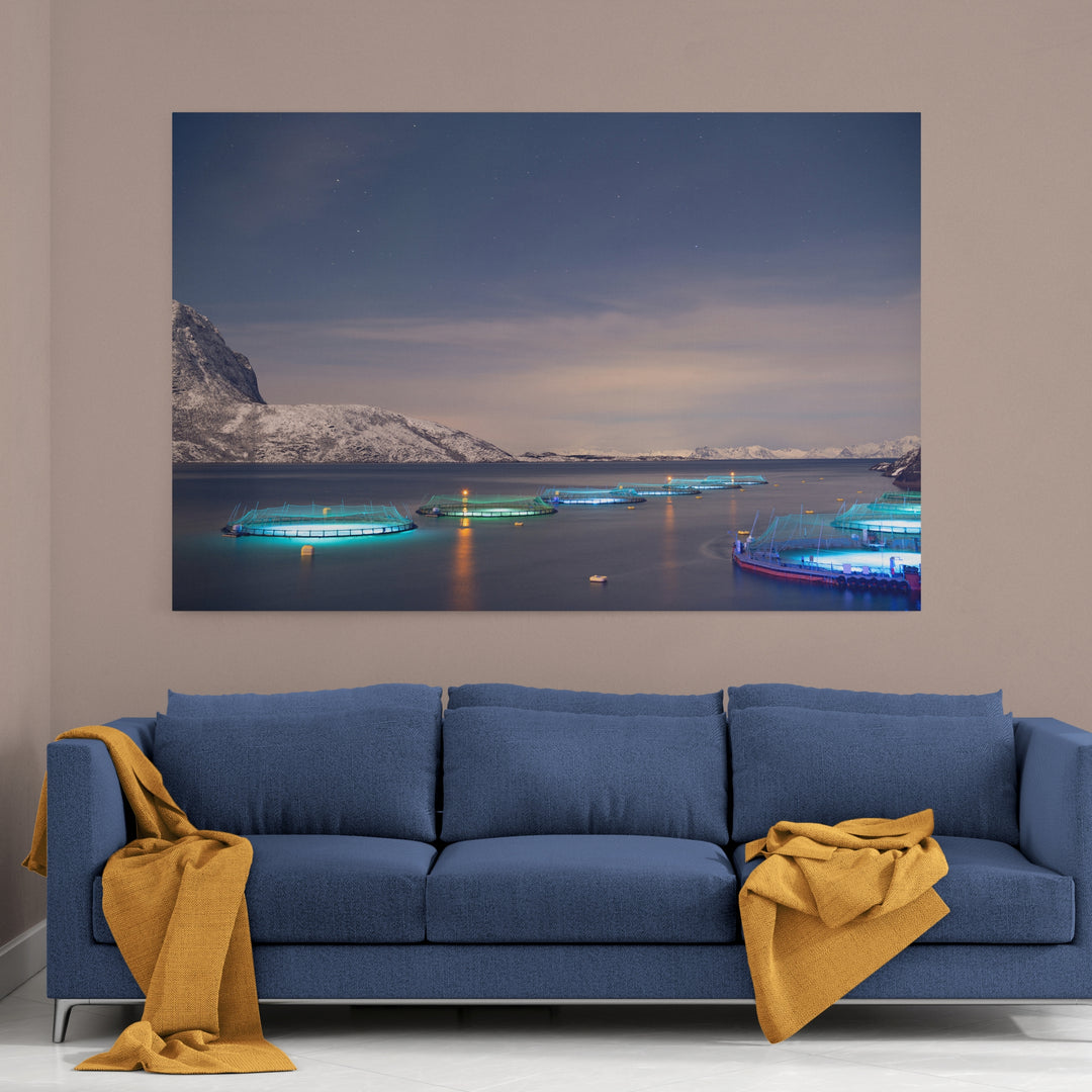 Fischstifte bei Vollmond - Leinwand