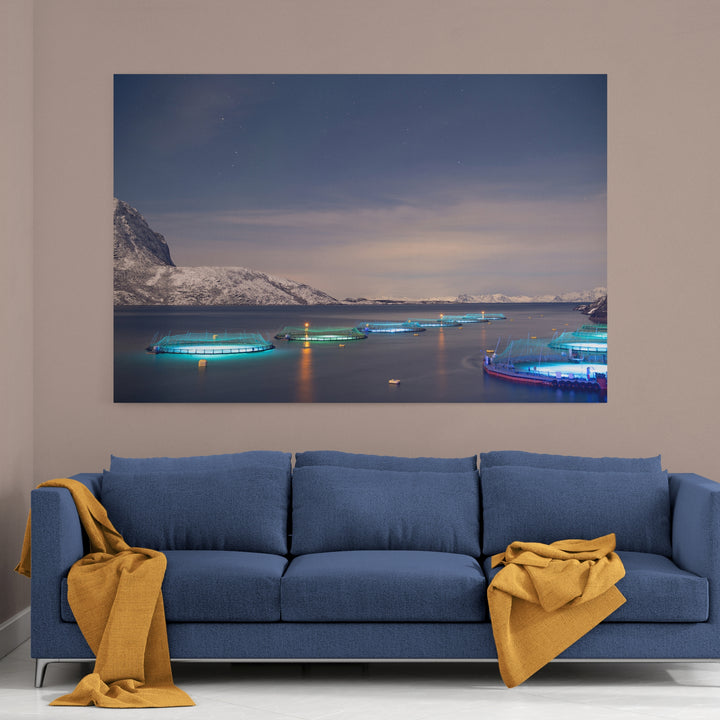 Fischstifte bei Vollmond - Leinwand