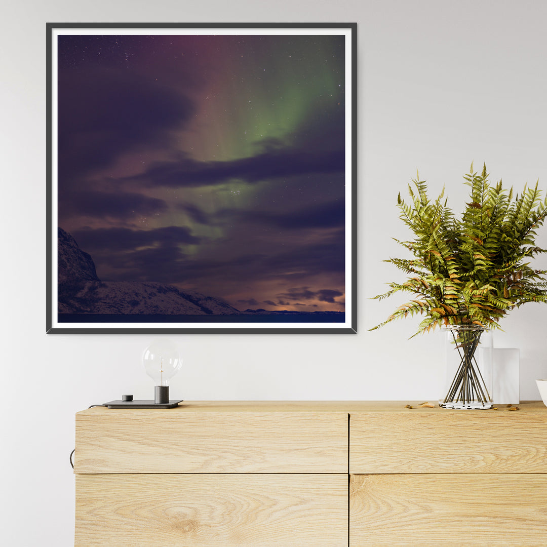 Cloudy aurora - Photo Art Print