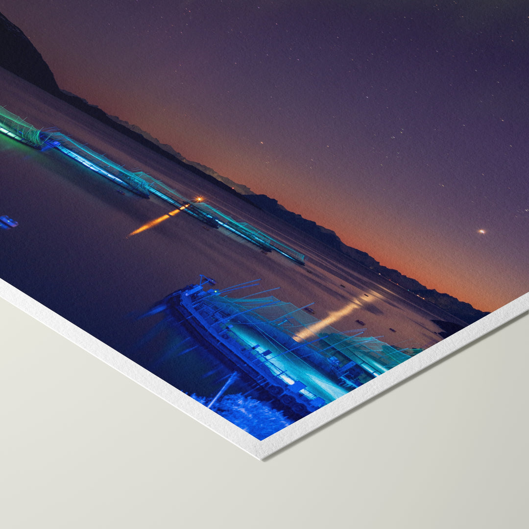 Fischgehege über Lundøya mit Aurora VI – Hahnemühle Photo Rag Print