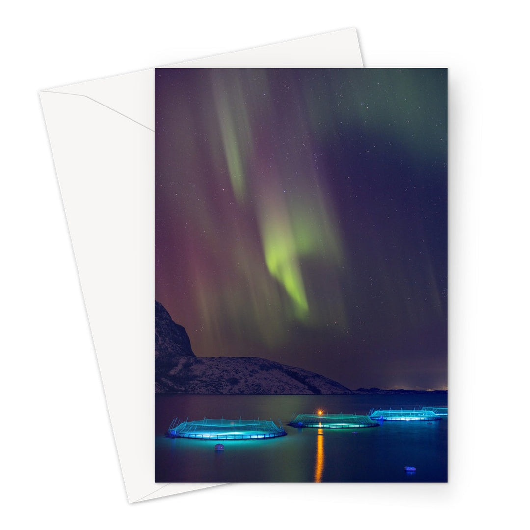 Fish pens with aurora III - Greeting Card