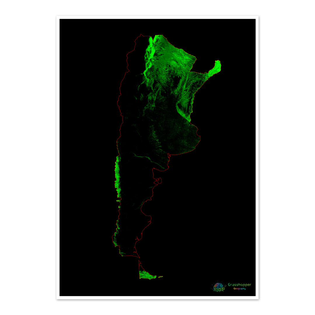 Forest cover map of Argentina - Fine Art Print