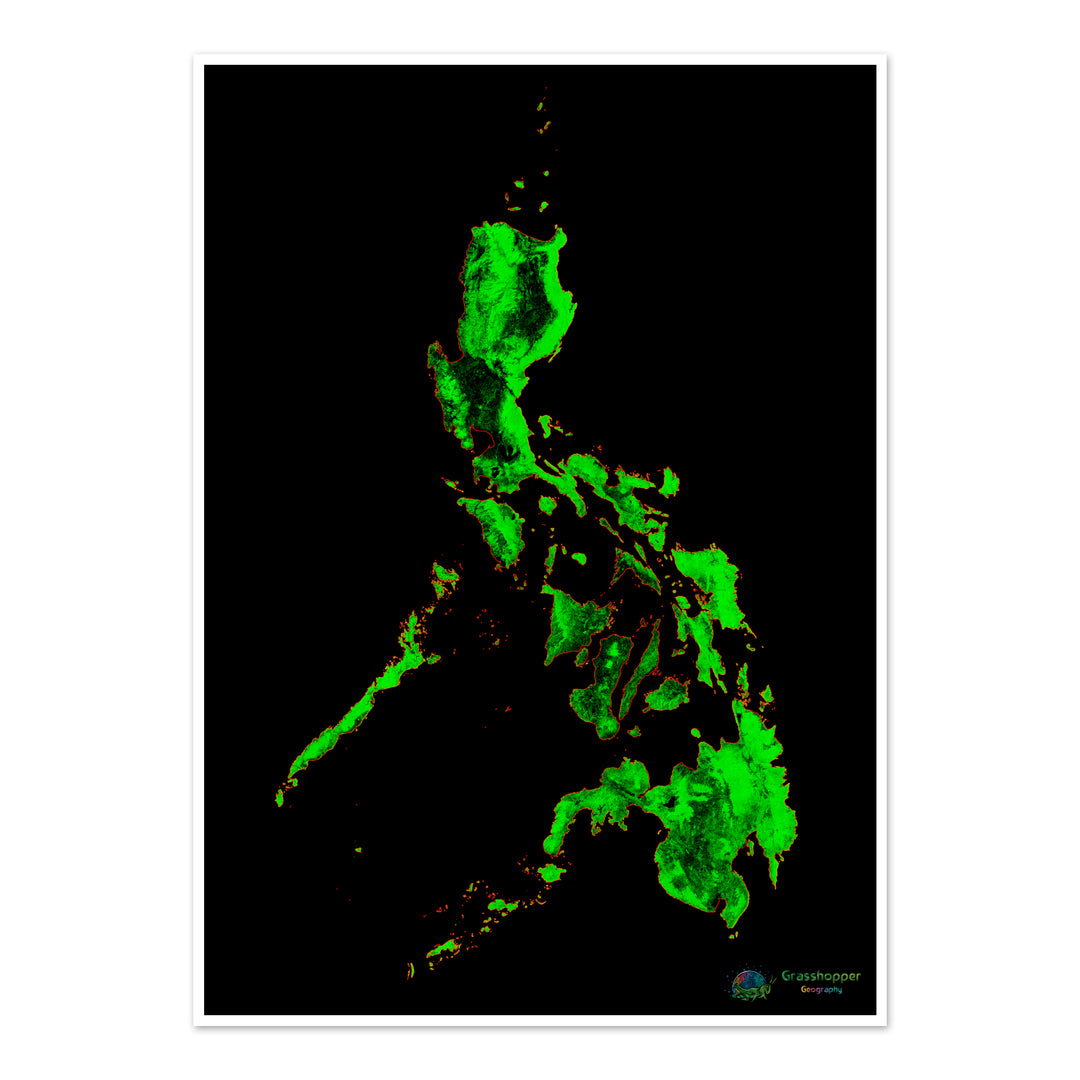 Forest cover map of the Philippines Fine Art Print