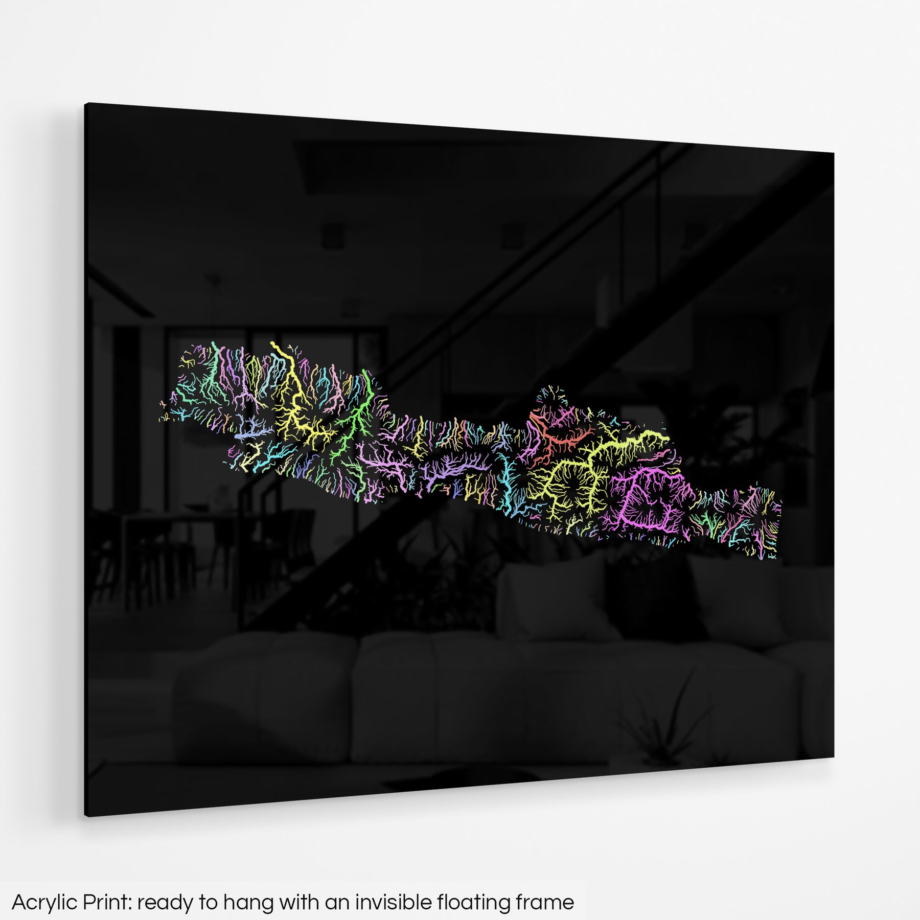 Java Watershed Map Print - Premium Pastel Wall Art Gift – Grasshopper ...