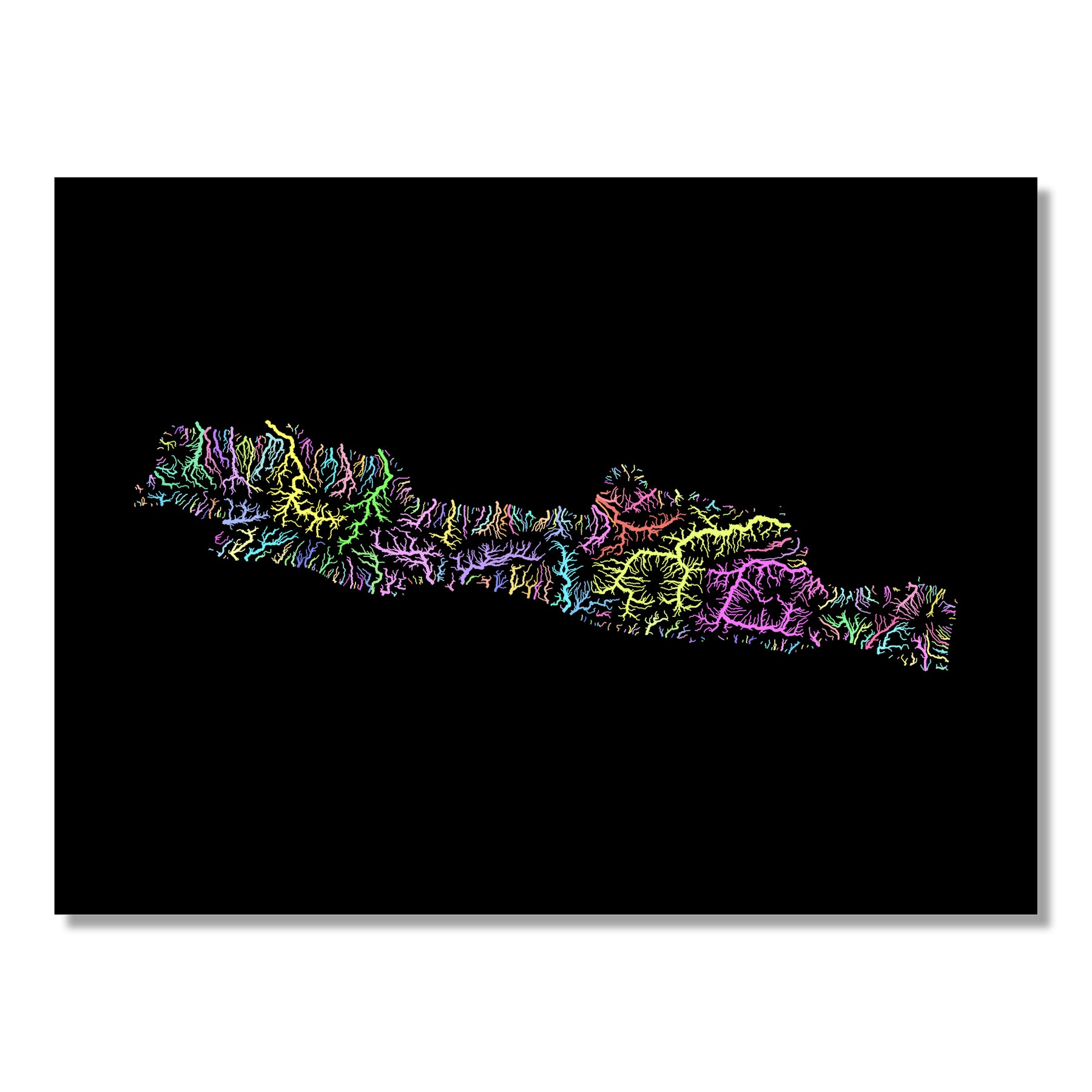 Java Watershed Map Print - Premium Pastel Wall Art Gift – Grasshopper ...