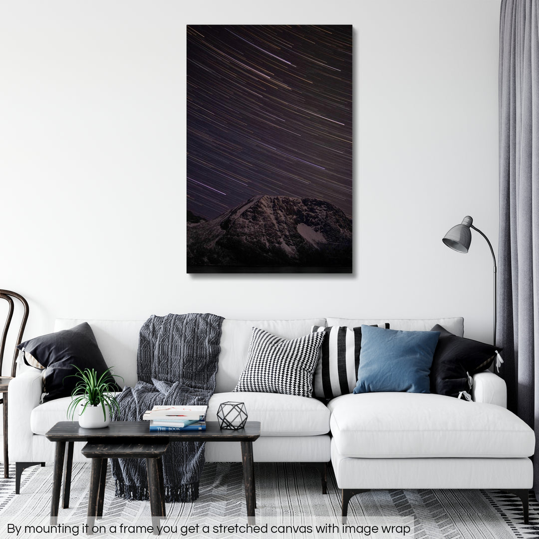 Star trails above Lundøya - Rolled Canvas