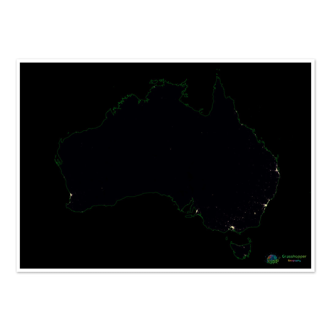 Australia - Population density heatmap - Fine Art Print