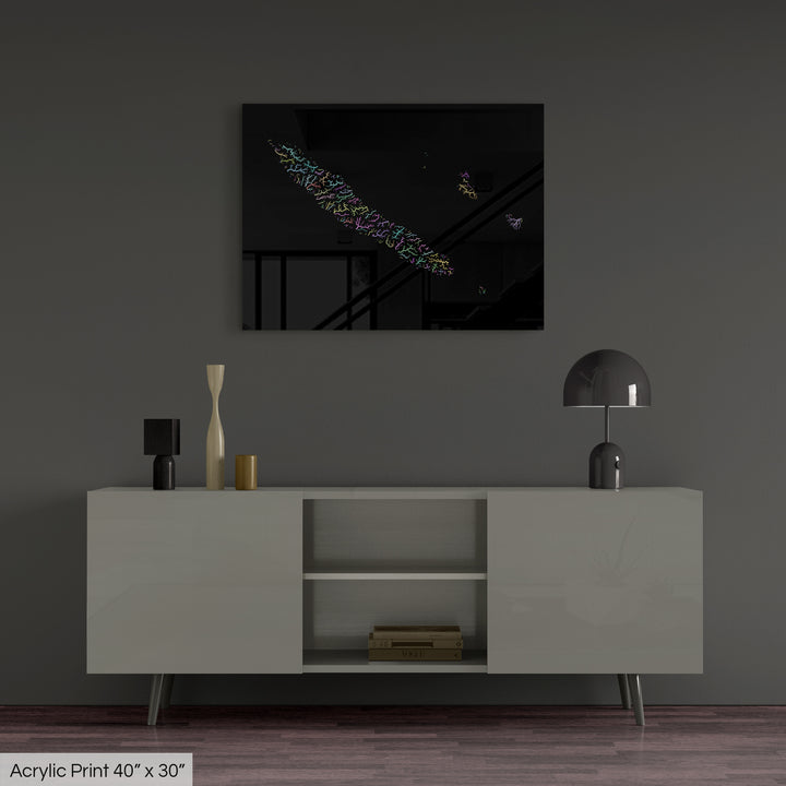 New Caledonia - River basin map, pastel colours - Wall Art