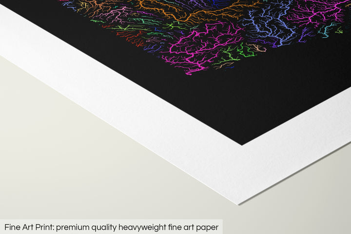 Victoria - River basin map, rainbow colours - Wall Art
