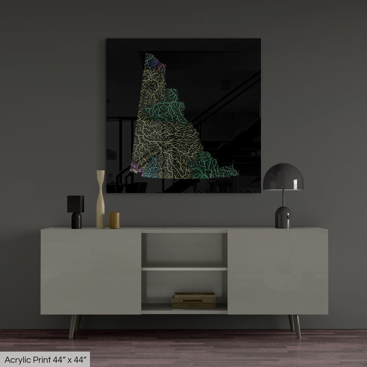 Yukon - River basin map, pastel colours - Wall Art