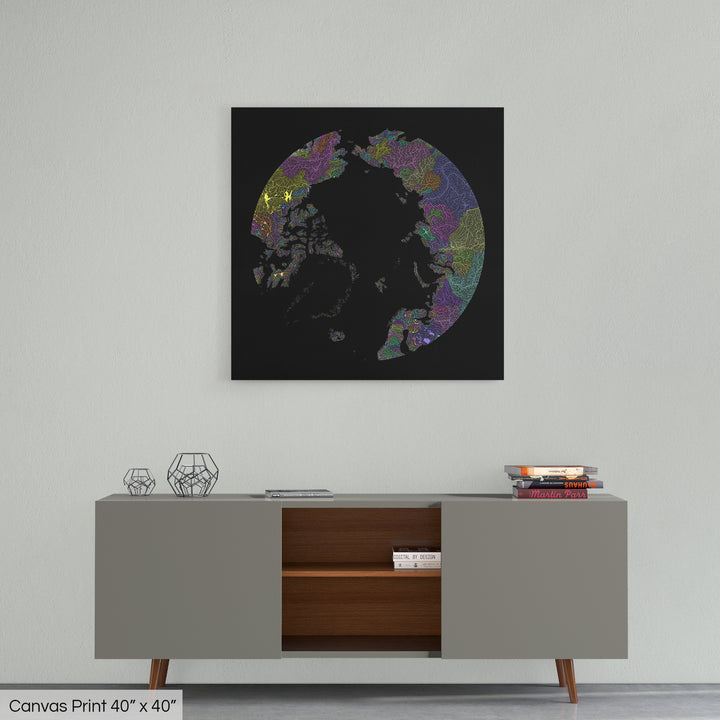 Arctic - River basin map, pastel colours - Wall Art