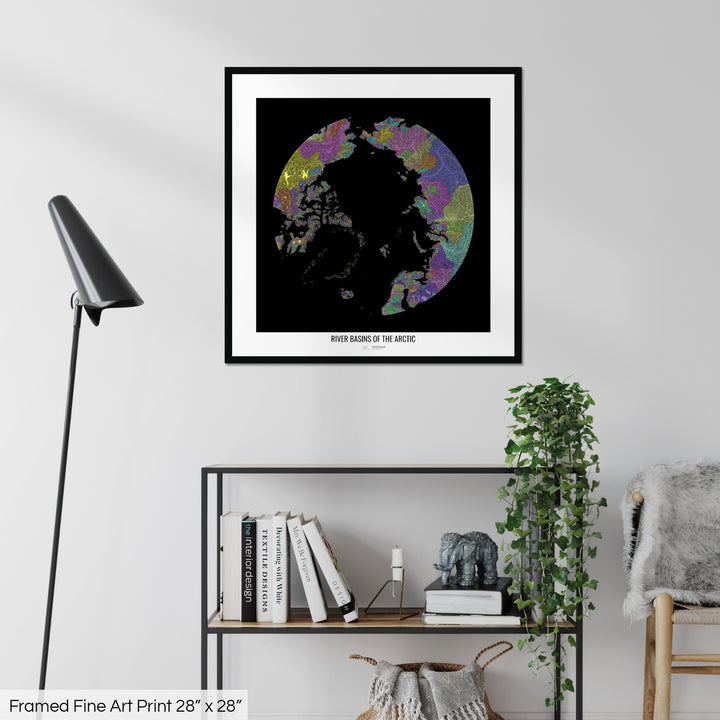 Arctic - River basin map, pastel colours - Wall Art