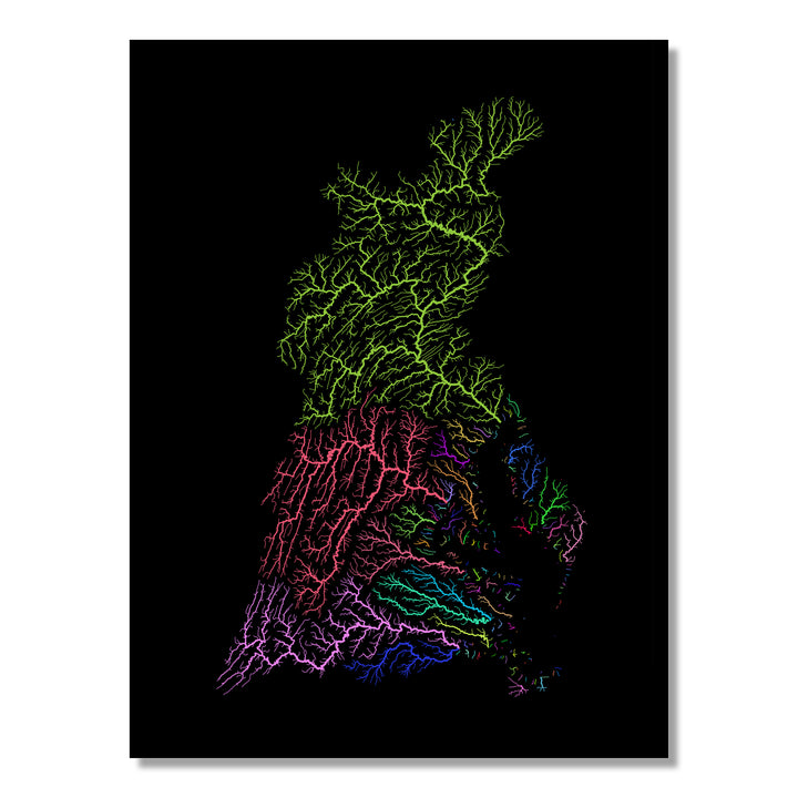 Chesapeake Bay - River basin map, rainbow colours - Wall Art