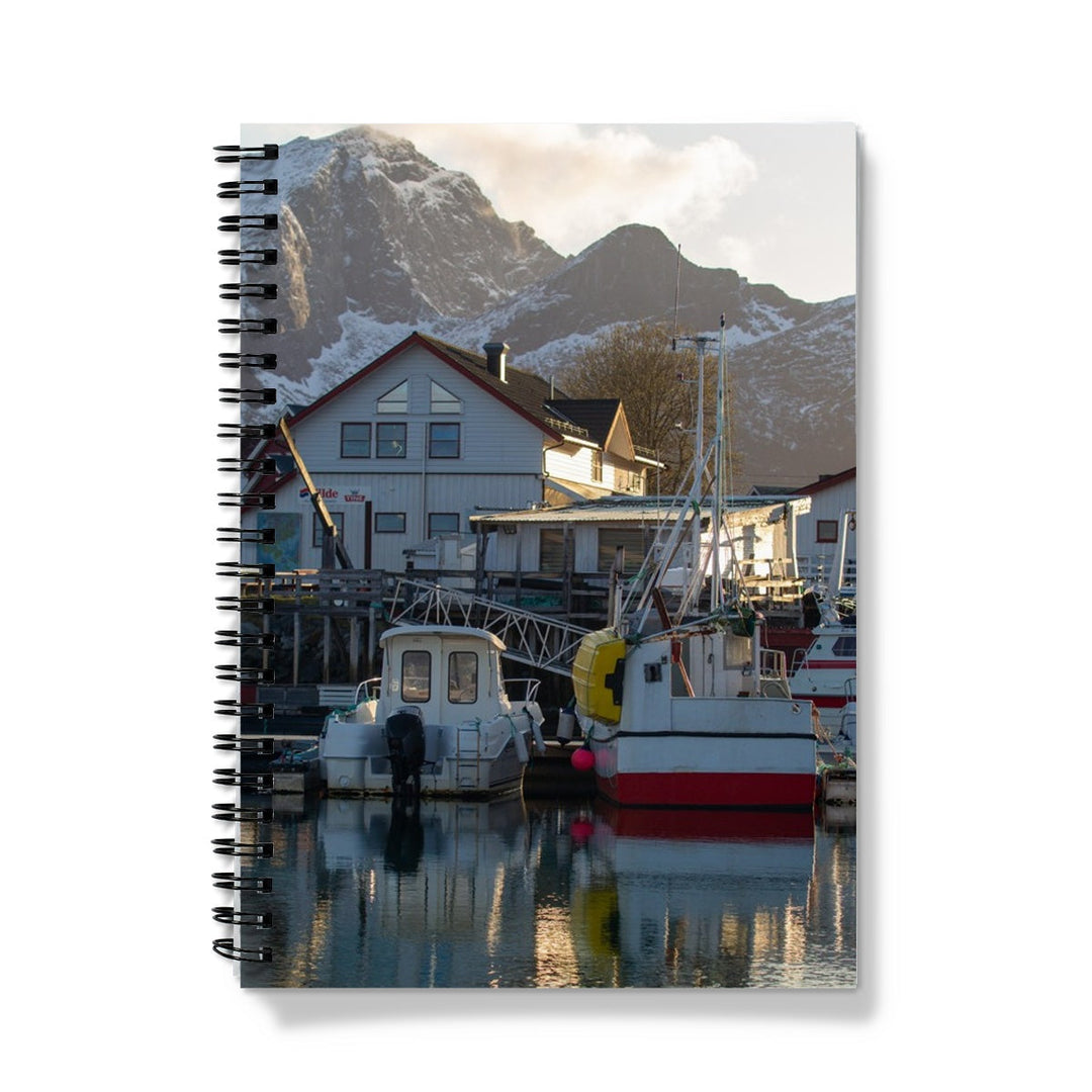 Skutvik harbour in the setting sun - Notebook