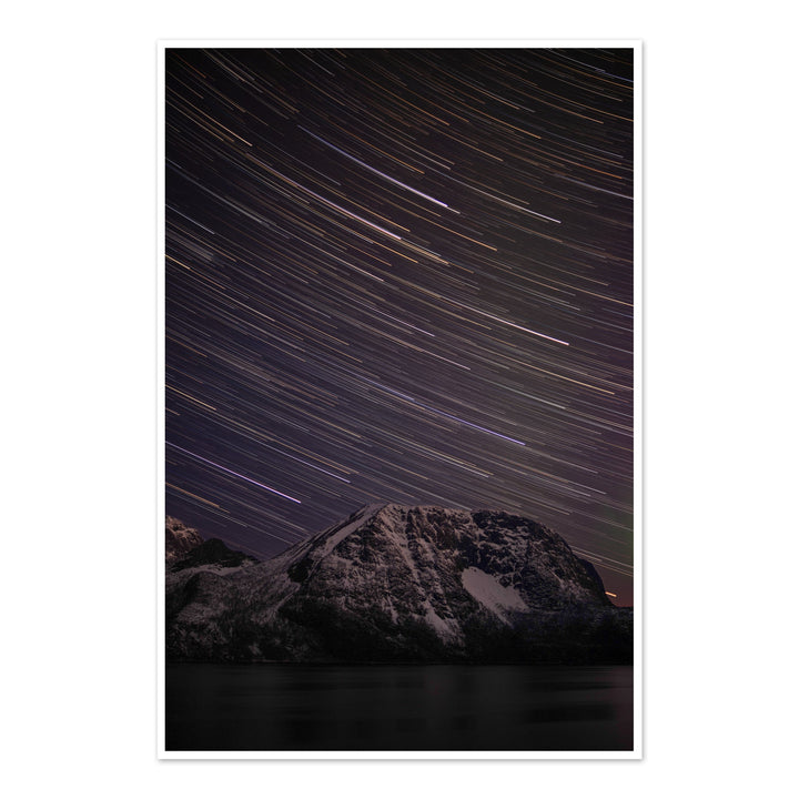 Star trails above Lundøya - Photo Art Print