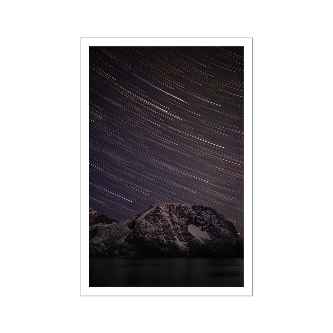 Star trails above Lundøya - Rolled Canvas