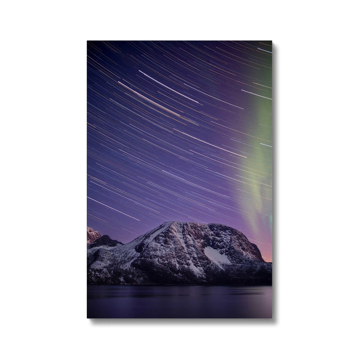 Star trails and aurora above Lundøya - Canvas