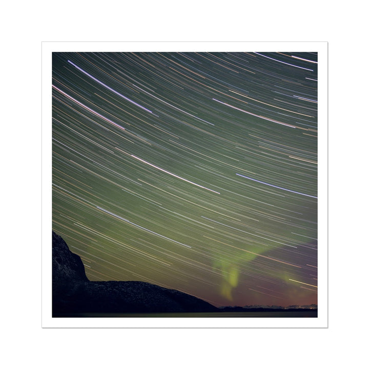 Star trails with aurora - Rolled Canvas
