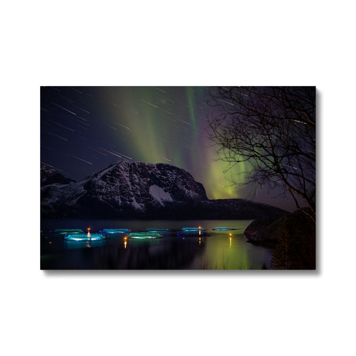 Star trails with aurora above the fish pens V - Canvas