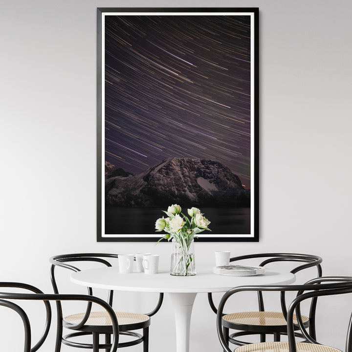 Star trails above Lundøya - Photo Art Print