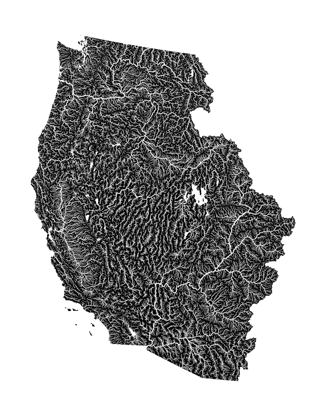 CUSTOM Western United States river map