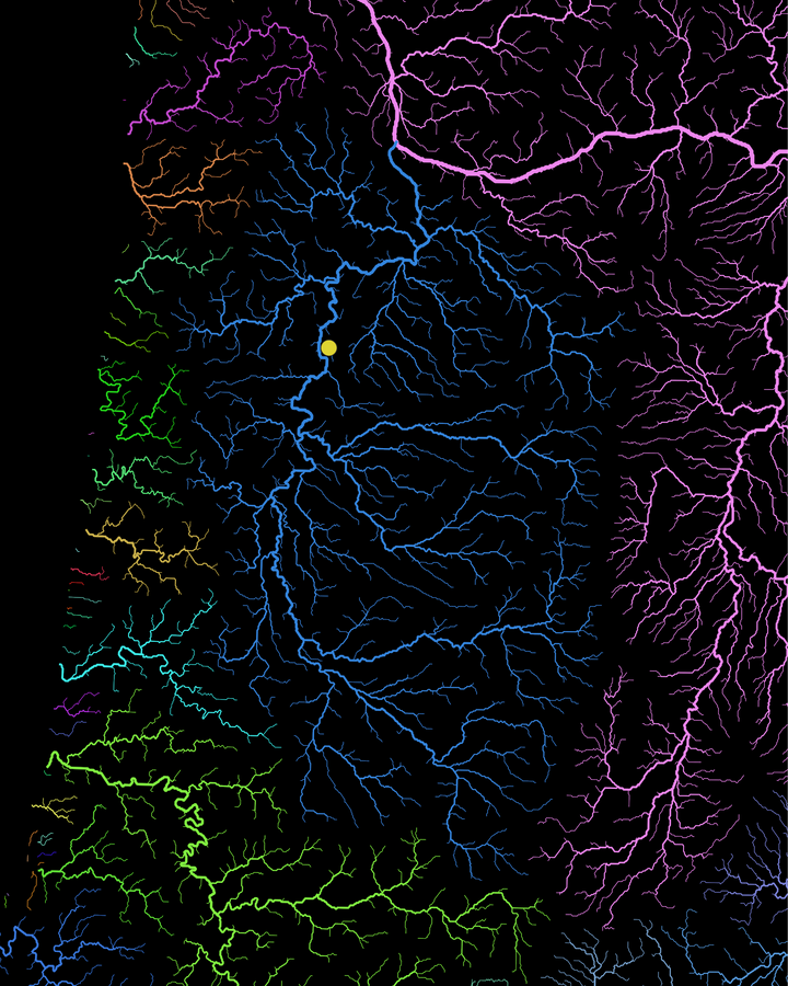 Mapas PERSONALIZADOS de las cuencas de los ríos Columbia y Willamette - Paneles acrílicos