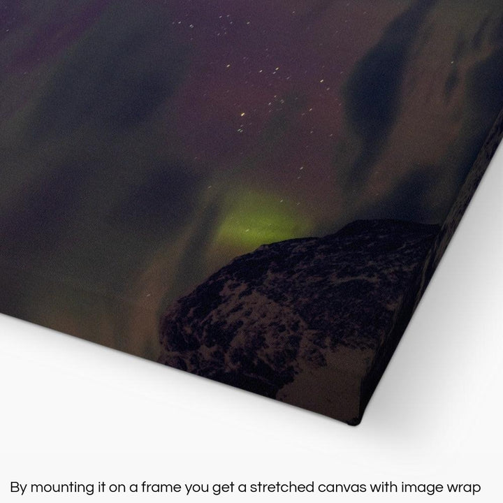 Cloudy aurora above Lundøya - Rolled Canvas