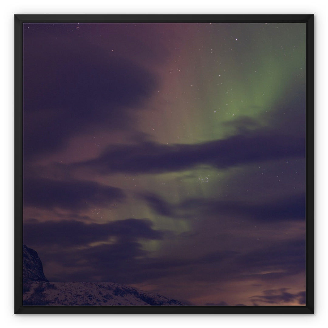 Cloudy aurora - Framed Canvas