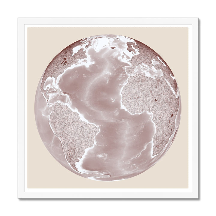 CUSTOM Globe view map II Framed Print