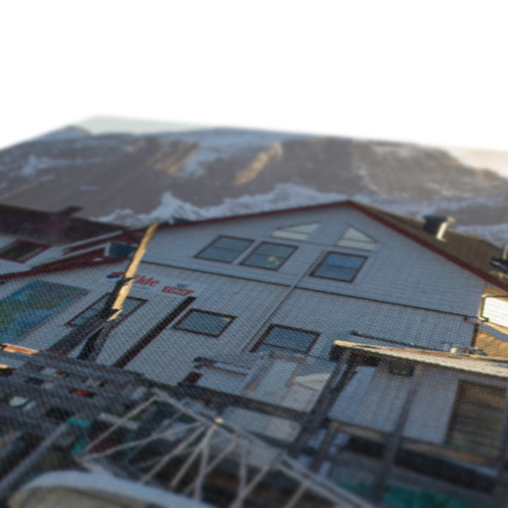 Skutvik harbour in the setting sun - Canvas