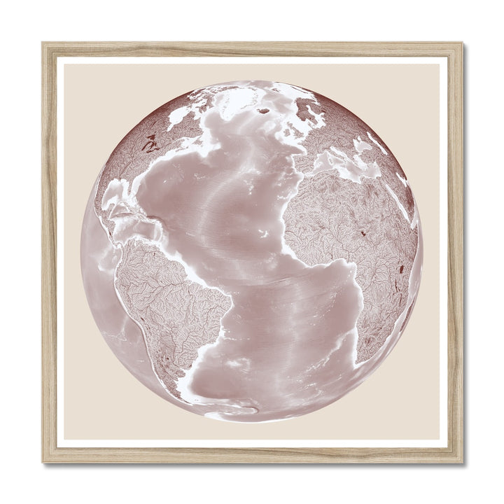 CUSTOM Globe view map II Framed Print