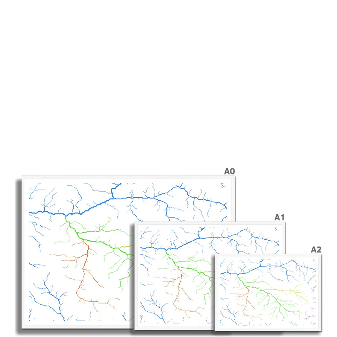 CUSTOM Roaring Fork River basin map Framed Print
