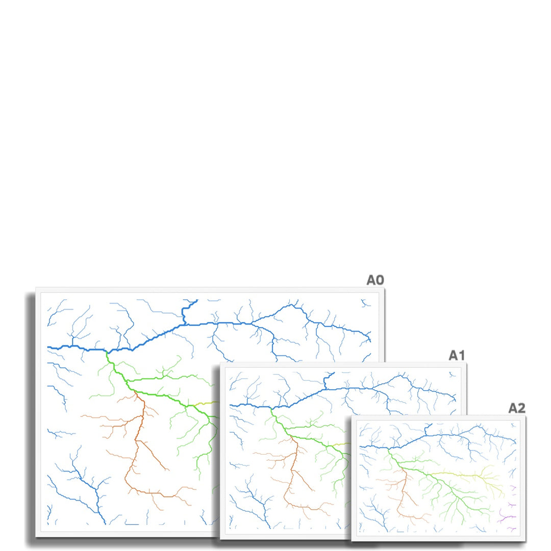 Lámina enmarcada Mapa personalizado de la cuenca del río Roaring Fork