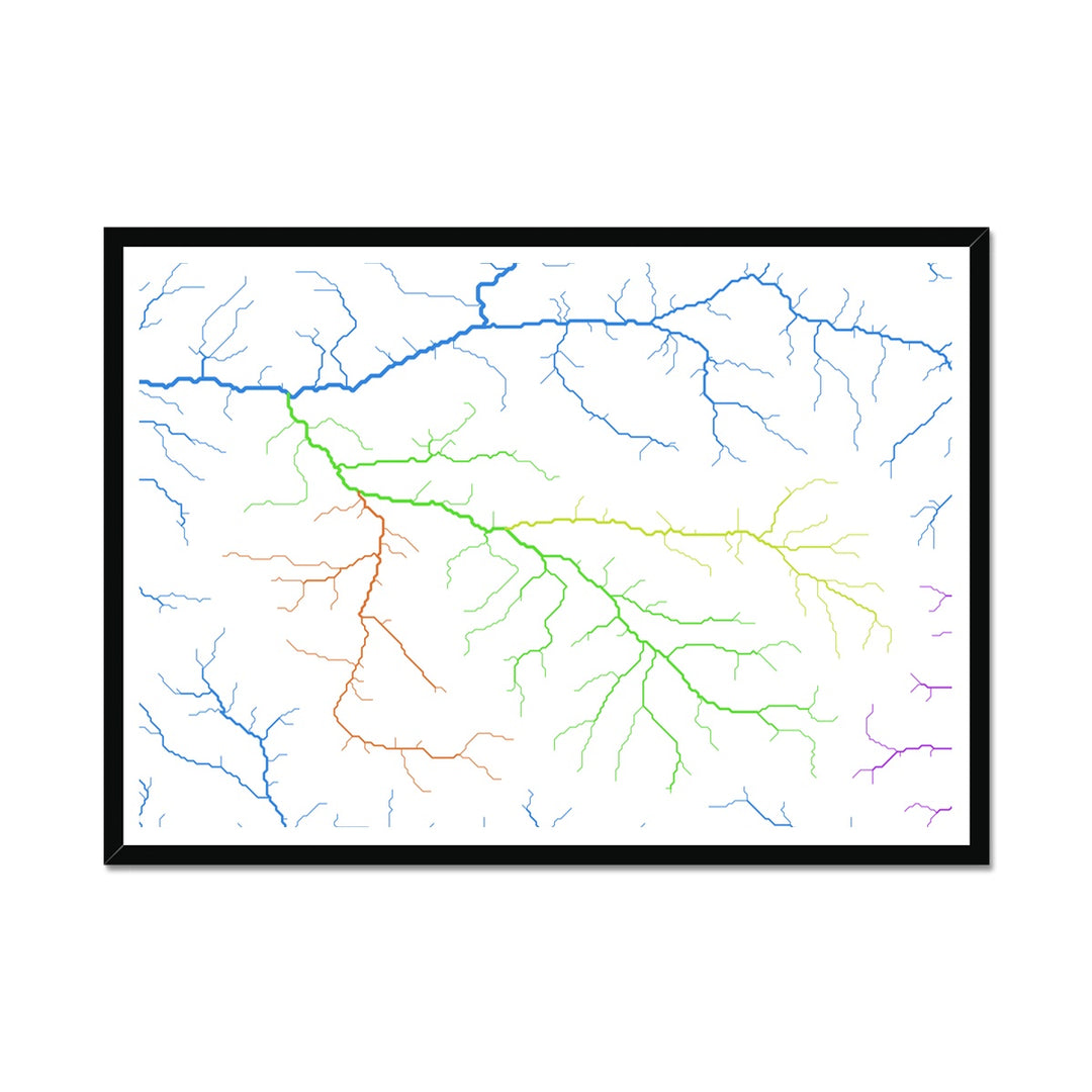 Lámina enmarcada Mapa personalizado de la cuenca del río Roaring Fork