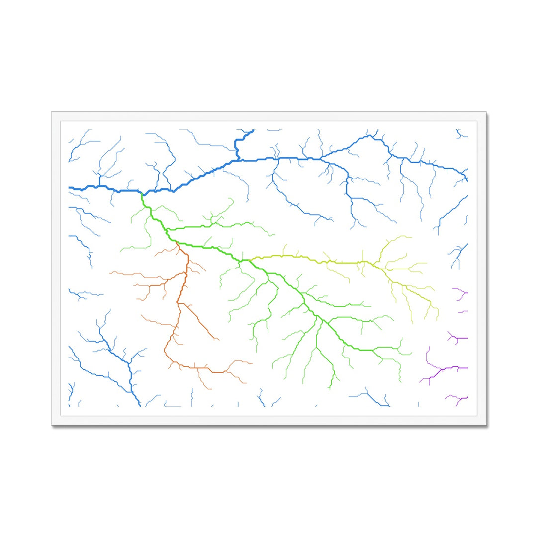 Lámina enmarcada Mapa personalizado de la cuenca del río Roaring Fork
