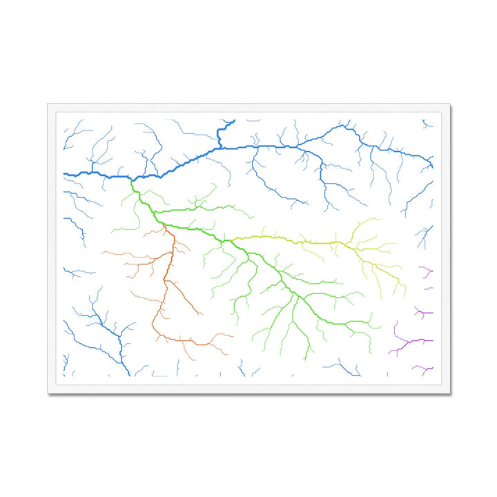 Lámina enmarcada Mapa personalizado de la cuenca del río Roaring Fork
