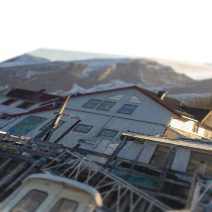 Skutvik harbour in the setting sun - Canvas