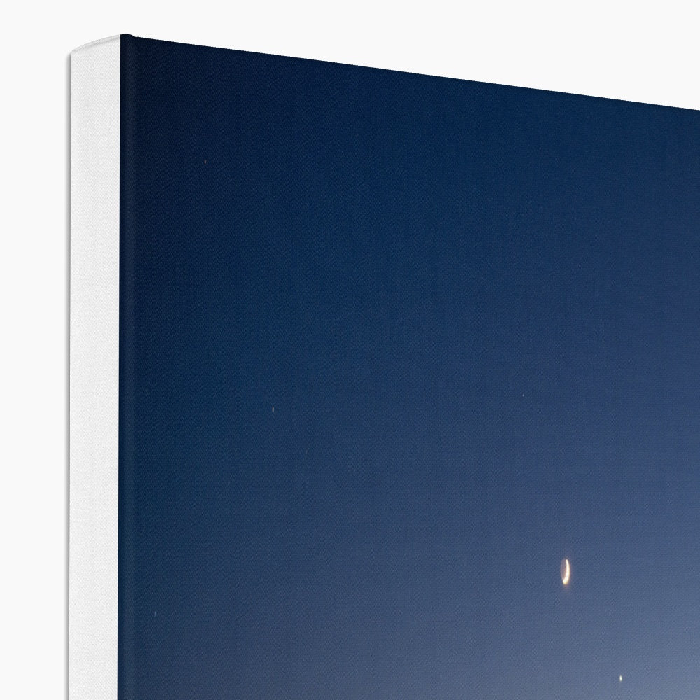 Sunset over the fish pens with a crescent moon II - Canvas