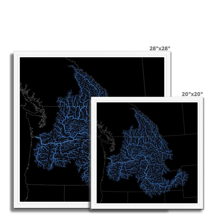 Mapa personalizado de la cuenca del río Columbia Lámina enmarcada