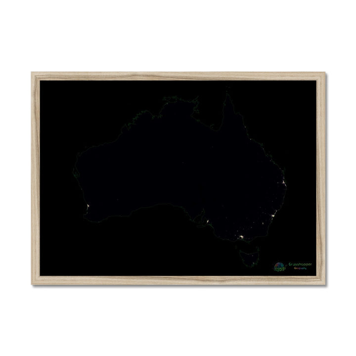 Population density heatmap of Australia Framed Print