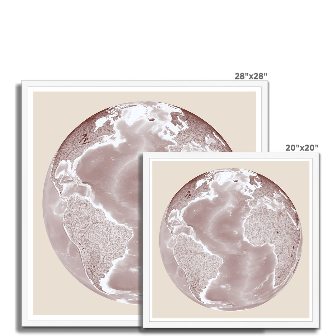 CUSTOM Globe view map II Framed Print