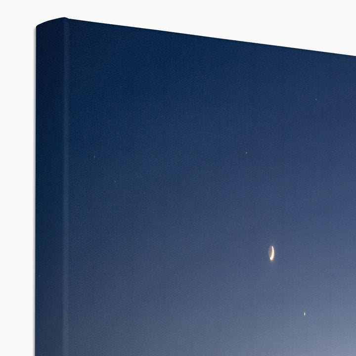 Sunset over the fish pens with a crescent moon II - Canvas