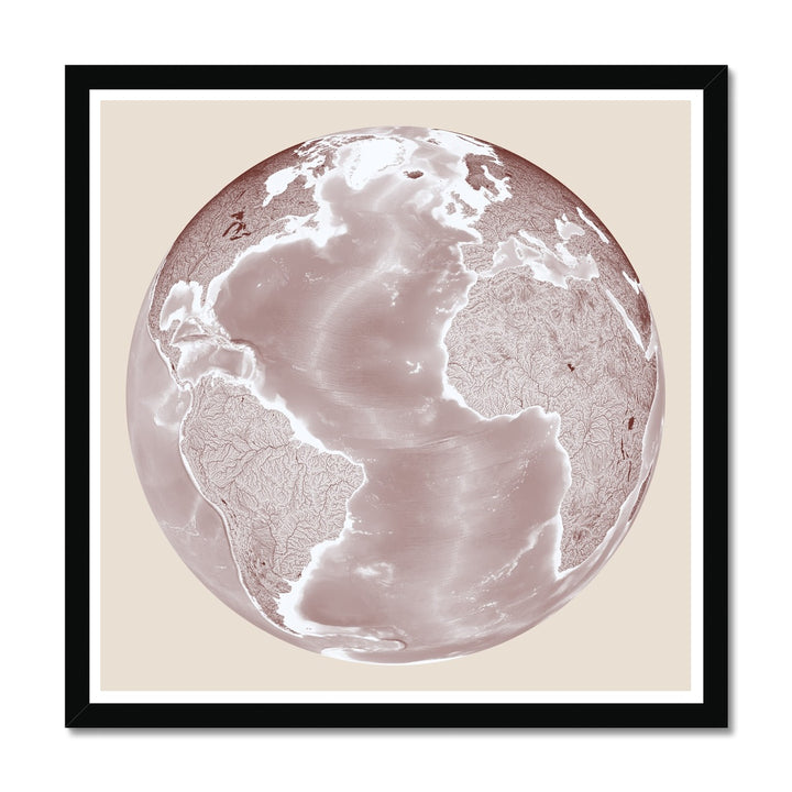 CUSTOM Globe view map II Framed Print