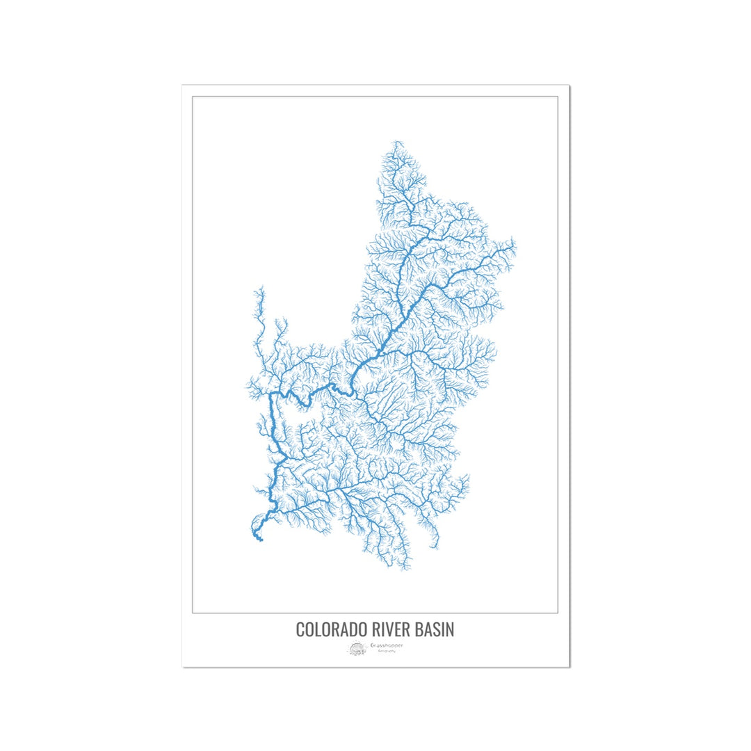 Carte personnalisée du bassin fluvial du Colorado I Photo Art Print