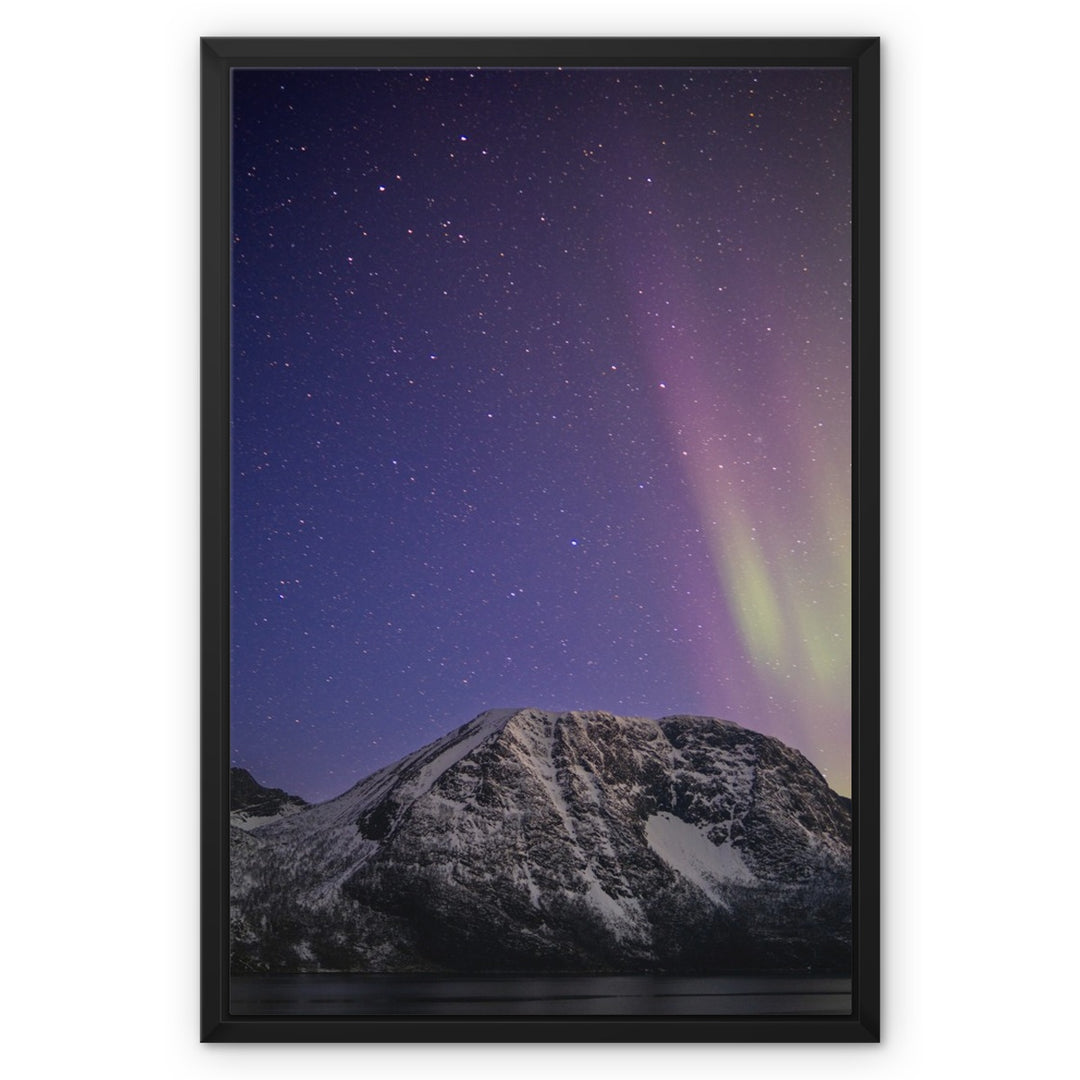 Aurora above Lundøya IV - Framed Canvas