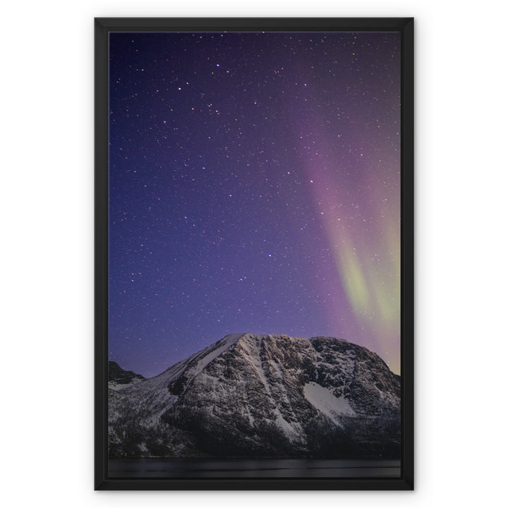 Aurora above Lundøya IV - Framed Canvas