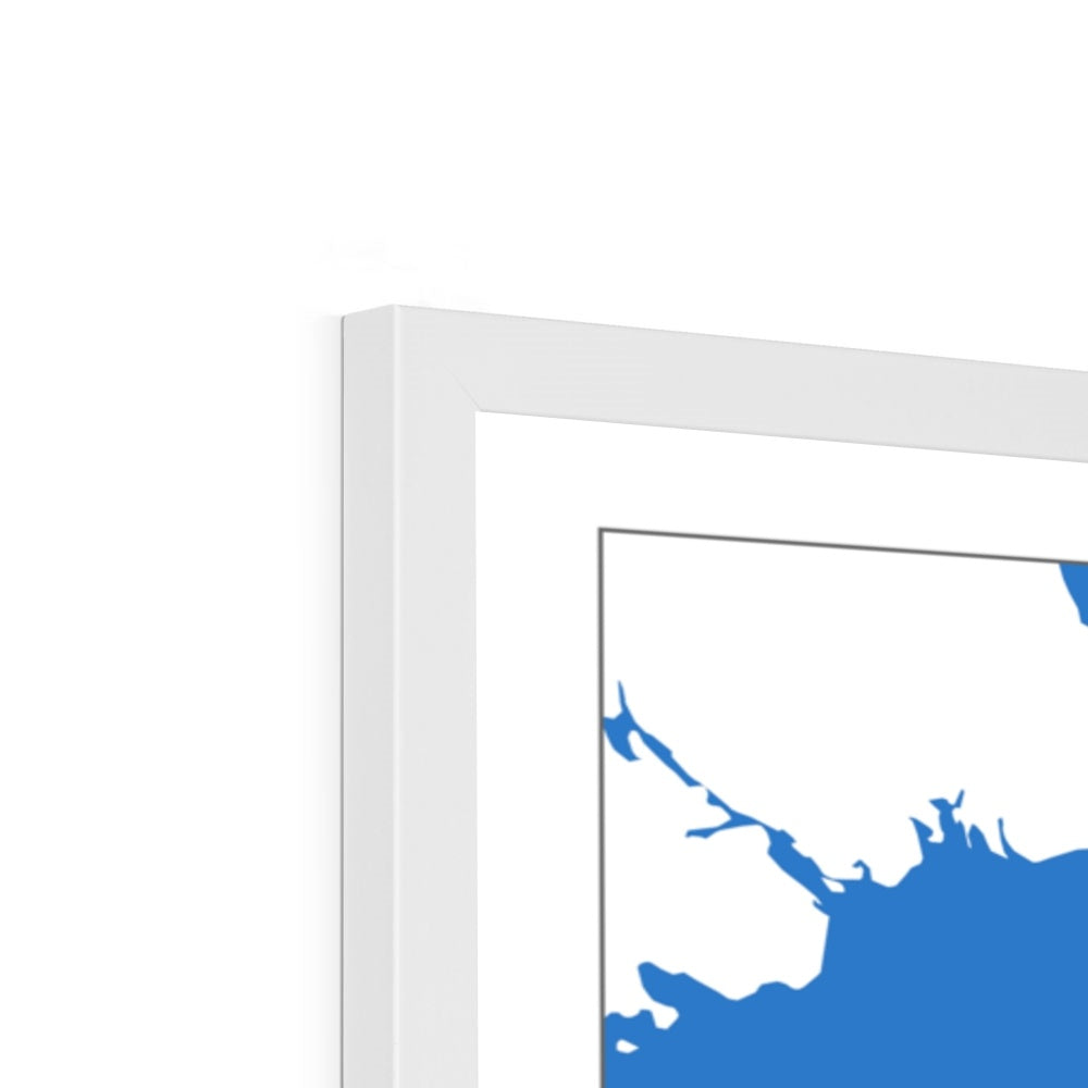 Quebec - Ocean drainage basin map, white v2 - Framed Print